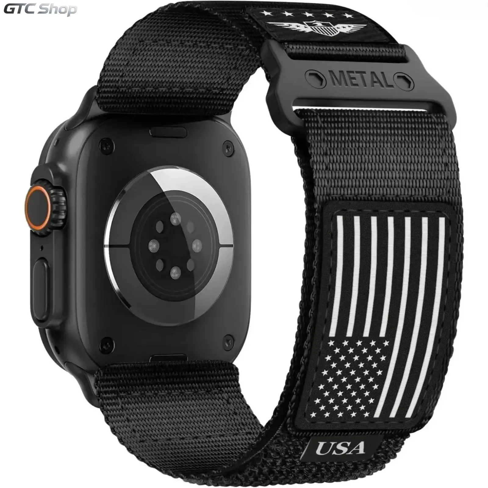 2026 Rugged Nylon Stars-Stripes Flag Band for Apple Watch Ultra 3/2, Men Soft Woven Sport Strap, Compatible iWatch Series 11-3 SE 49mm 46mm 45mm 44mm 42mm (Strap Only)