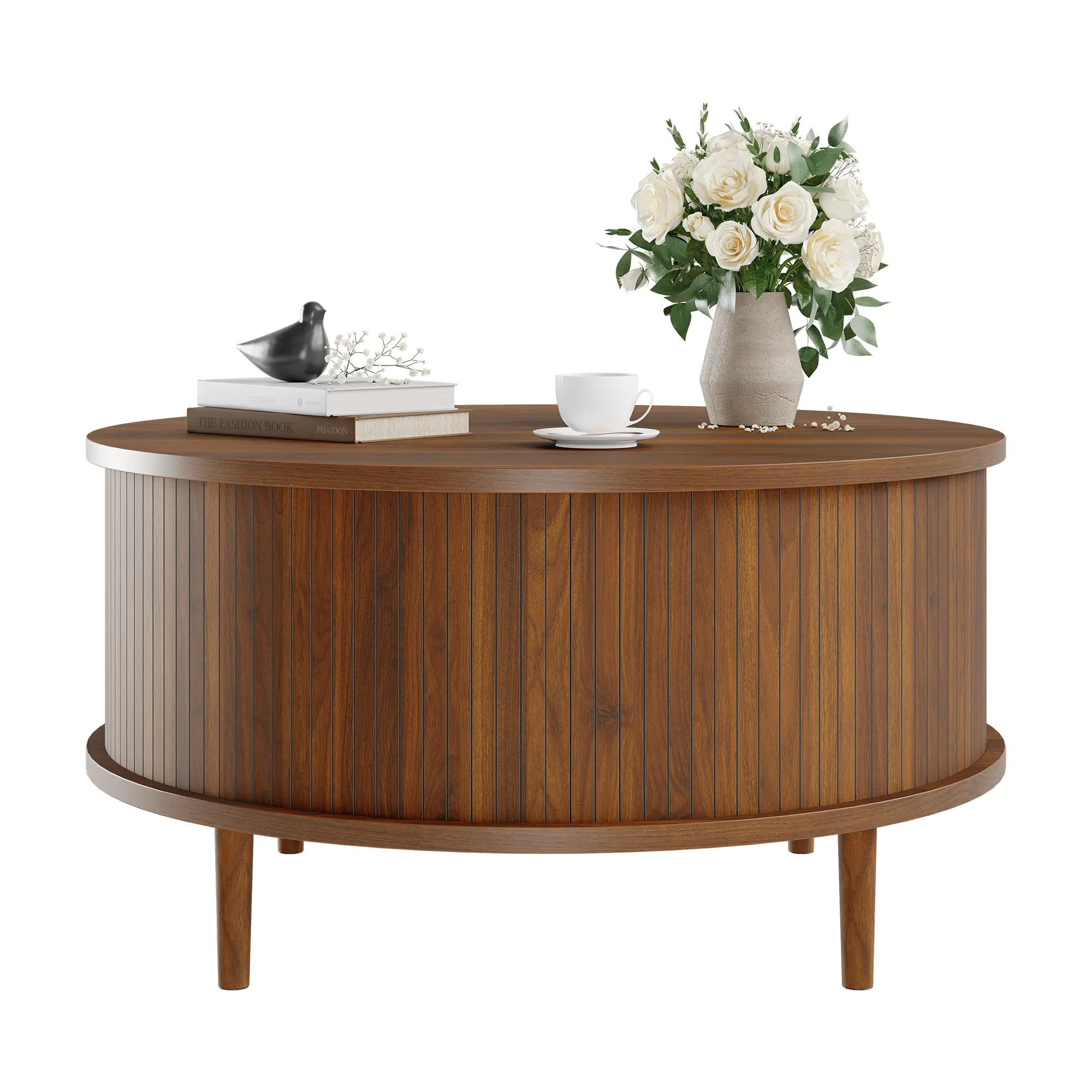 Garvee Round Lift Top Coffee Table with Hidden Storage, Round Center Table for Living Room - Adjustable Height Lift-Up Top - Space-Saving MDF Design - Modern Style, Side Table, End Table, Corner Table, Storage Table, Home Decor, Modern Table, Round Table