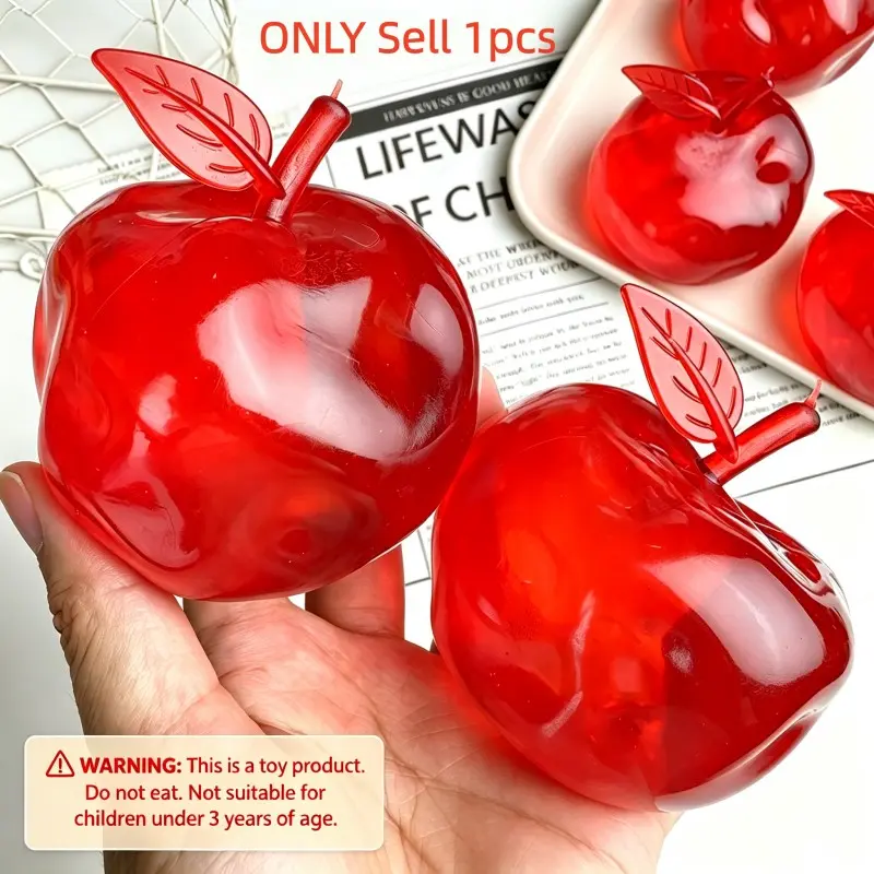Moldable Red Apple Squeeze Toy Squishy Fruit Apple Fidget Toy Stress Relief Decompression No-Rebound New Year Chrismas Gift