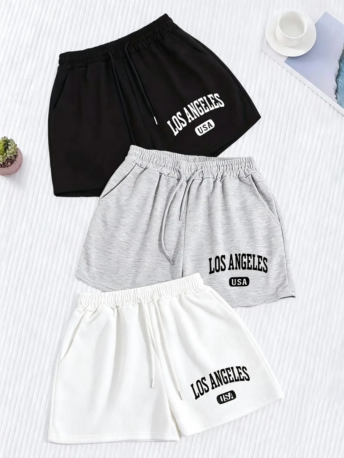 Women's Letter Print Casual Gym Shorts Summer Casual, Soft Fabric, High Waist, Adjustable Drawstring, Side Pockets, Trendy for Skateboarding, Beach, Campus