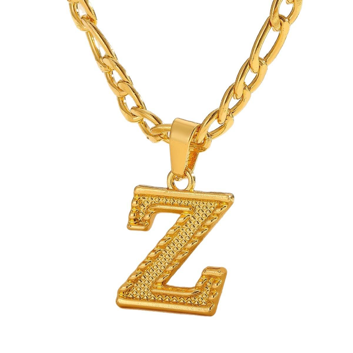 Fashion 26 Letters Necklace, Stainless Steel Chain with Initial Pendant, High-End Versatile Jewelry
