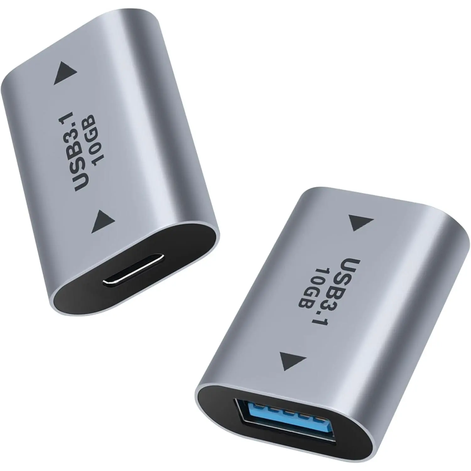 USB Female to USB-C Female Adapter (2 Pack), USB 3.1 Female to Type C Female Coupler for Connecting USB & USB-C Male Ends Devices, Extension Connector, USB3.1 Expansion Adapter