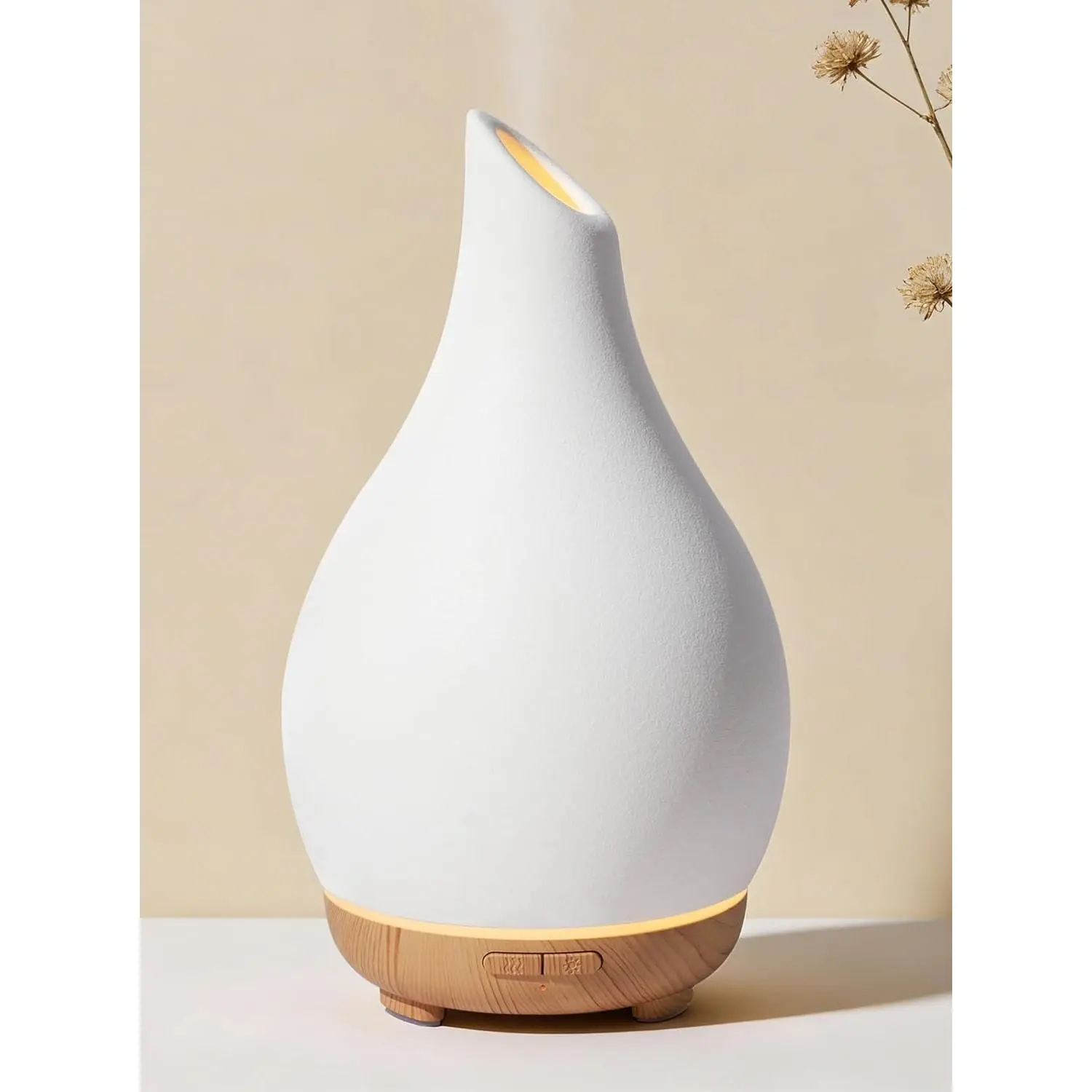 150ml Ceramic Essential Oil Diffuser, White | Ceramic Stone Cover, Cool Mist Humidifier, Aromatherapy, 7 Colors Light, Up to 10hrs, Large Room, Ultrasonic, Quiet, Auto OffGift