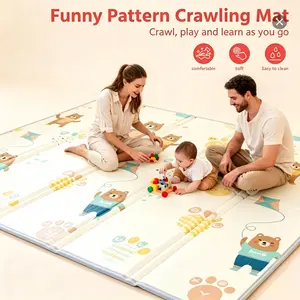 XL baby floor play mat, 79" x 71"x0.4" foam play mat, foldable play mat suitable for play areas, waterproof and non-slip floor play mat, suitable for infants, toddlers, and children learning to walk, double-sided baby crawling mat.