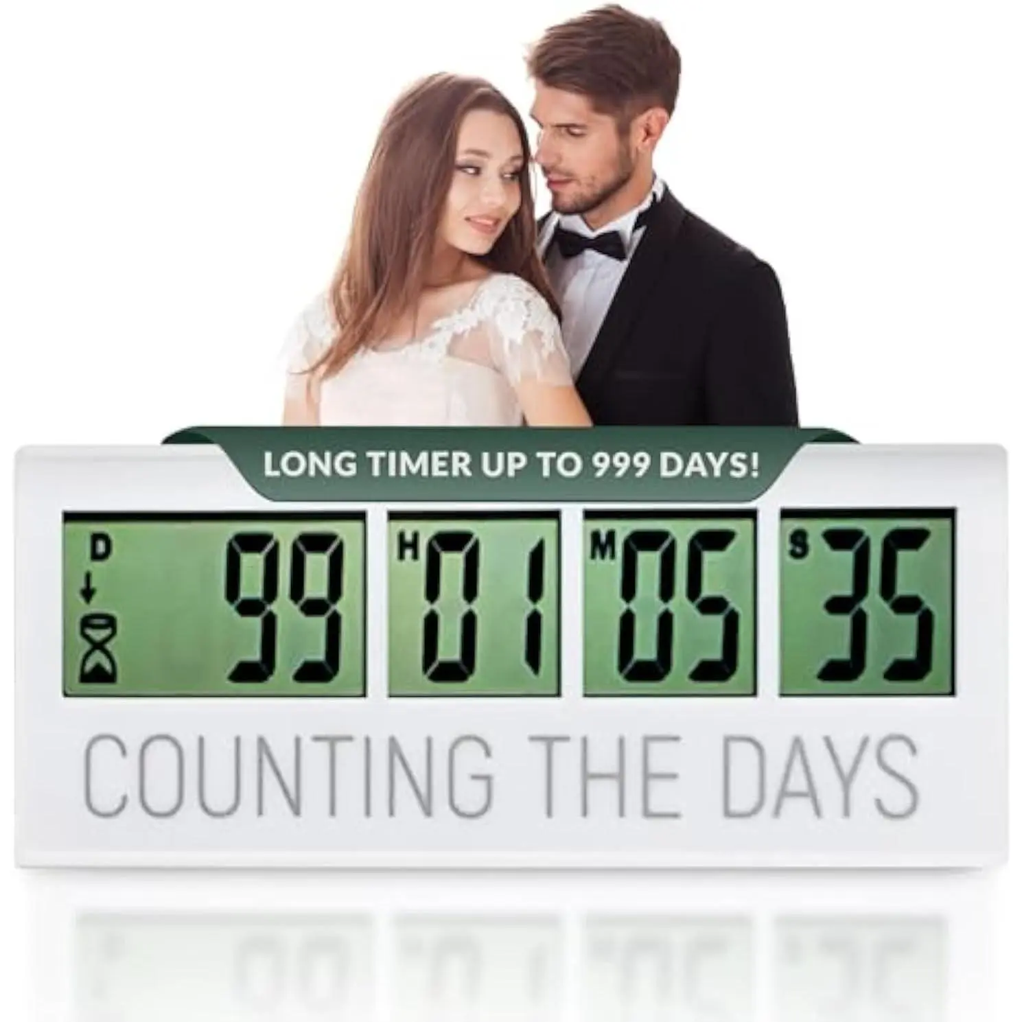 Counting the Days Countdown Clock - Up to 999 Days LCD Digital Timer - Easy to Set & Read Reusable Count Down Timer for Retirement, Wedding, Christmas, Holiday, Baby Due Date, Birthday & MoreGift
