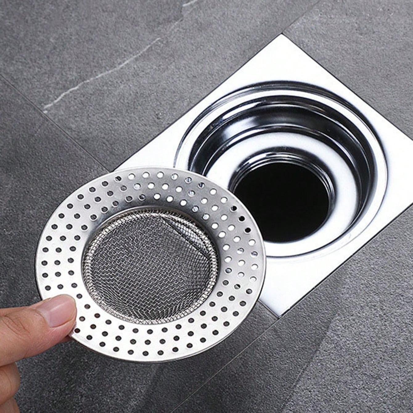 Sink Drain Hair Catcher, Stainless Steel Drain Protector, Minimalist Sink Anti-clog Filter for Home Bathroom