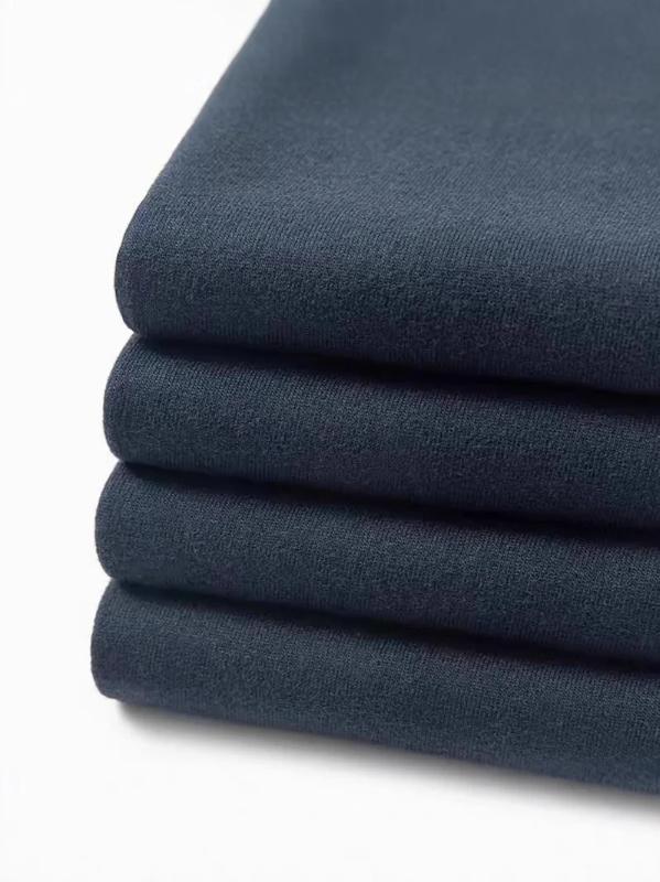 Kyn Apparel High-quality Navy Blue 400g Heavy Solid Color Round Neck Short-sleeved Small Shoulder Loose Casual Bottoming Shirt Men T-Shirts