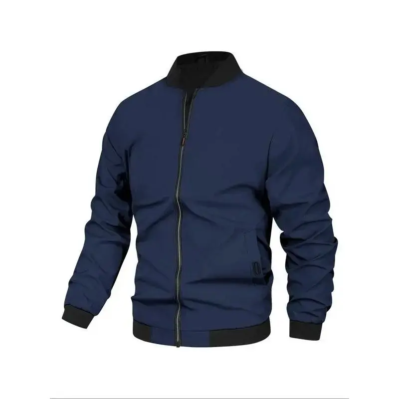 Men's Lightweight Softshell Jacket Olive Casual Zip Pockets Slim Fit Spring Fall Polyester