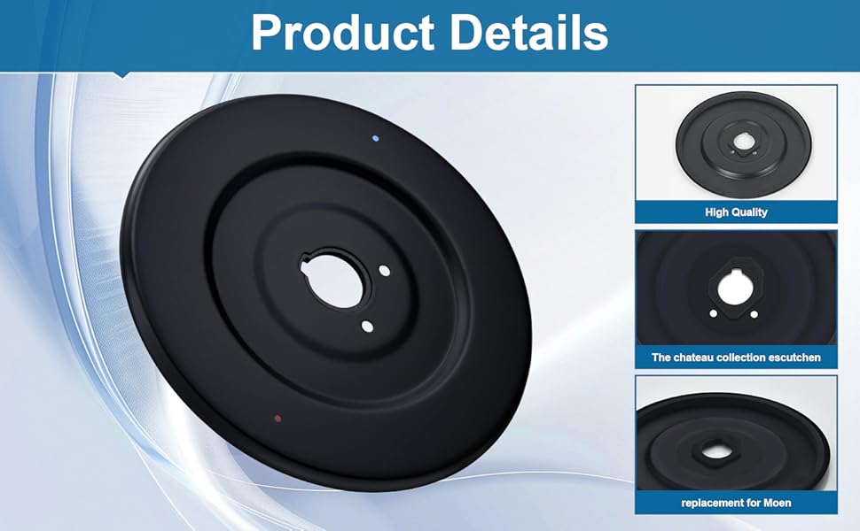 Escutcheon Moen 16090 Chateau, for One-Handle Tub and Shower Faucets Cover, Black Escutcheon Pate