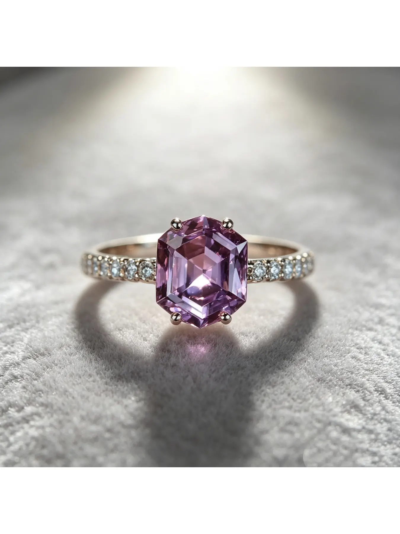 Emerald Cut Pale Ocean Blue Stone Side Star Cluster Silver engagement ring, bridal ring, cool elegant office gift for women, vine scattered diamond slim lightweight band for everyday wear, fit for Christmas dinners, Valentine proposals