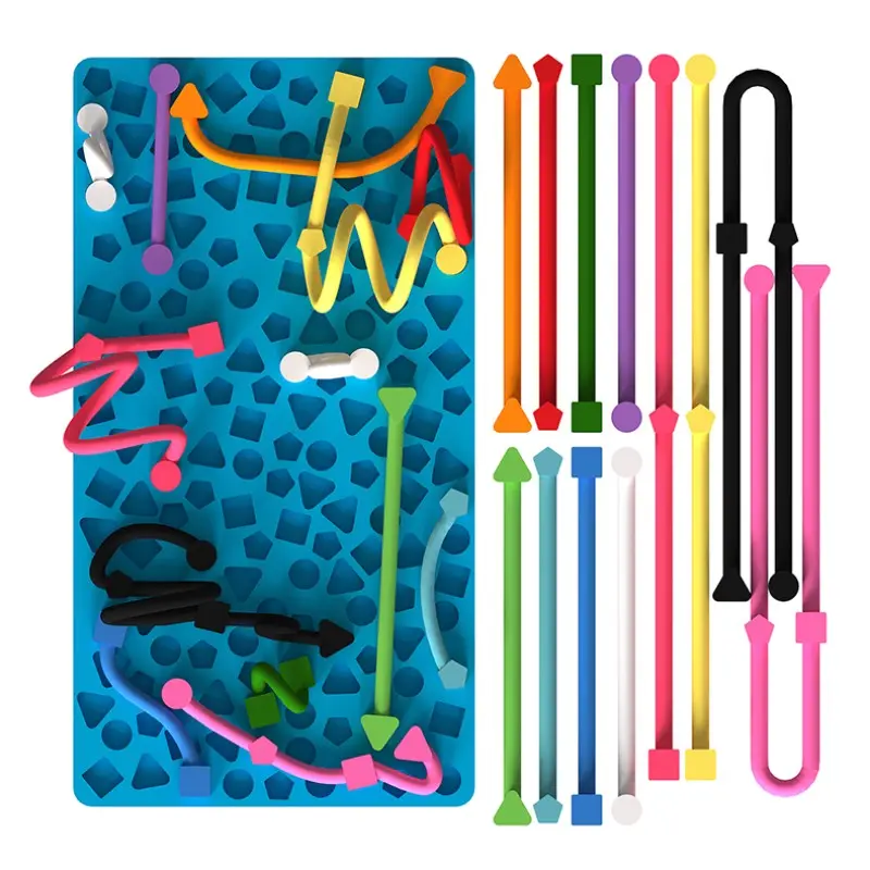Children Sensory Activity Board, Stress Relief Fidget Toy, Autism Adhd Support, Travel Essential, Portable Bag with 12 Strands