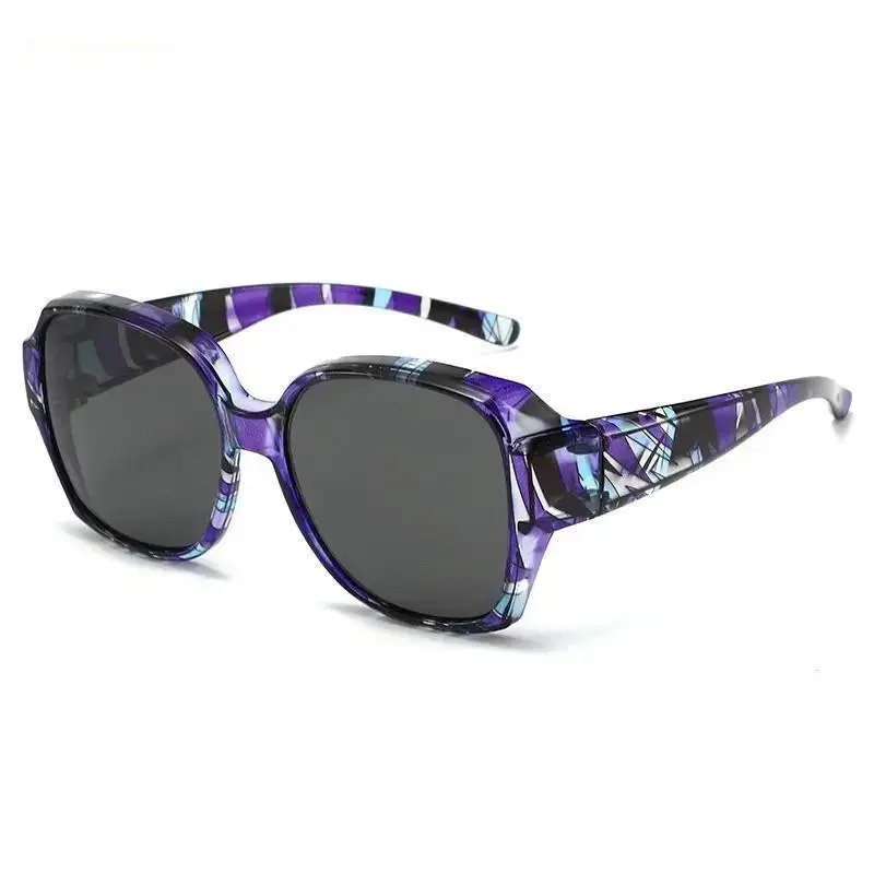 Women's Fit-Over Polarized Sunglasses, Classic Rectangle Sun Protective Eyewear with Lightweight PC Frames, Anti-Glare Lenses for Driving, Sun Protective Sunglasses, Classic Polarized Sunglasses