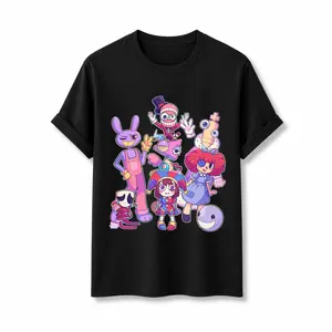 The Amazing Digital Circus Graphic Tee Soft Cotton Oversized Crewneck Pomni Jax Print Top Retro Aesthetic Streetwear For Fans Daily Party Casual Outfit