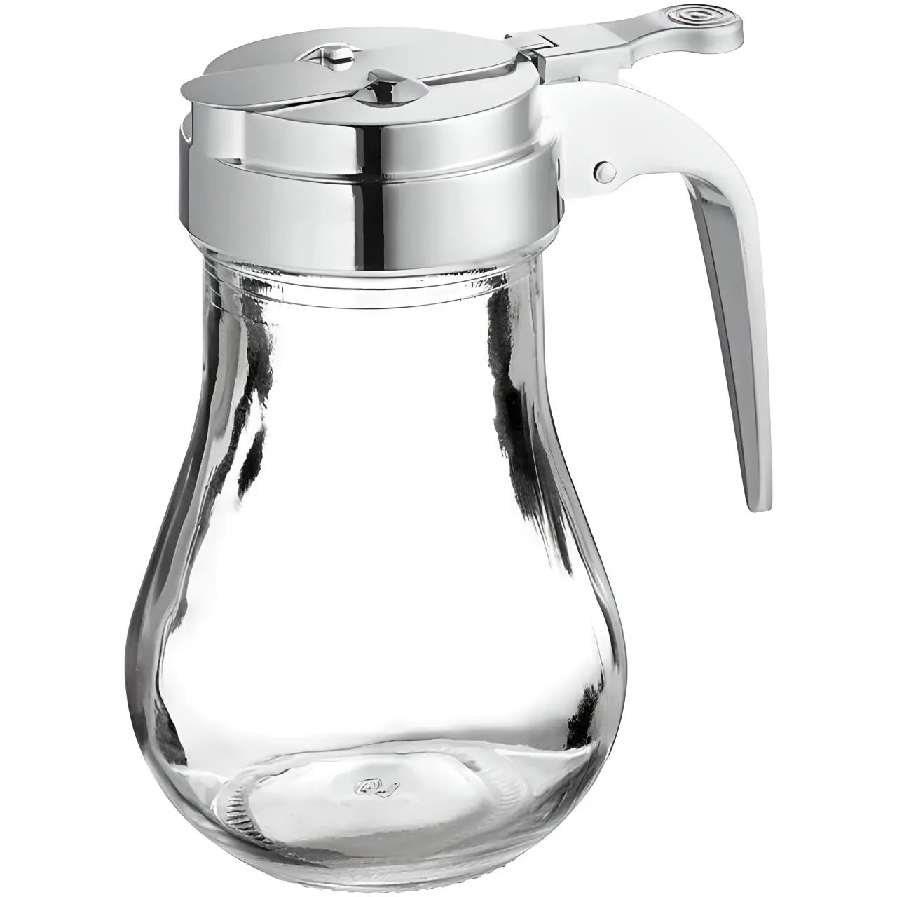 Glass Syrup Dispenser with Lid and Dispensing Thumb Lever | Commercial Grade Liquid Dispensers for  and Commercial Kitchens