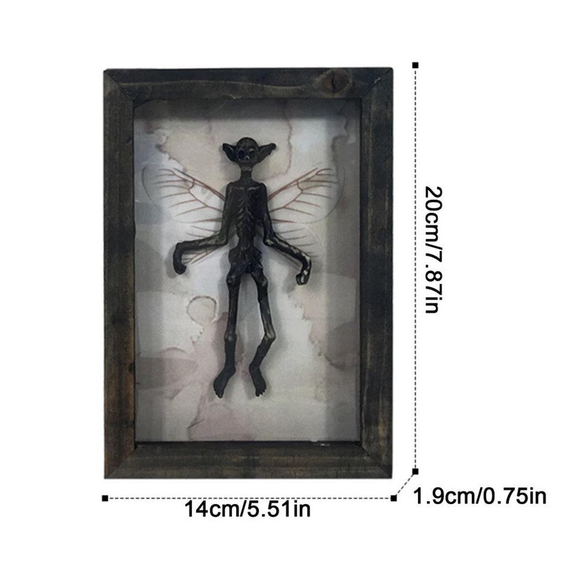 Gothic home decor Mummified fairy Fairy skeleton Witchy decor Fairy specimen Statue Picture Frames Display Painting 2023