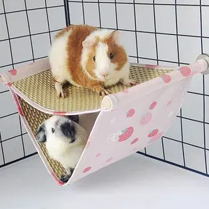 1pc Hanging Double-Layer Cooling Hammock, Breathable Summer Jump Platform for Guinea Pigs, Rats & Small Pets, Cage Enrichment Accessory