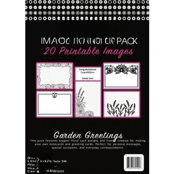 Image Transfer Printables Pack – Collage Art & Texture Sheets for Gel Printing,  Media, Scrapbooking, Card Making & DIY Crafts – 20 Printable 8x10 Images – Garden Greetings