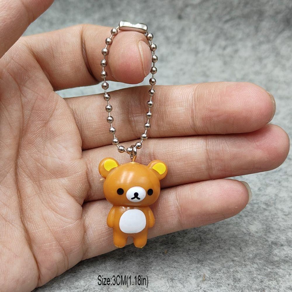 New Kawaii Style Rilakkuma Key Chain Cute DIY Lazybear Doll Couple Design Mini Bags Accessories