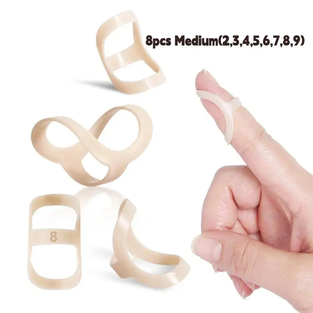Oval Finger Splint 8 Pcs, Finger Splints for Arthritis, Mallet Finger, Trigger Finger, Hypermobility, Large Sizes 2-9, Thumb to Pinky