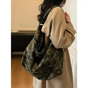 Vintage Camo Canvas Backpack for School, Large Multi-Pocket Daypack for Men & Women, Durable Book Bag for Travel and Work, Backpacks For School