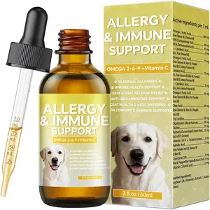 Skin & Coat Supplement, Cat and Dogs for Yeast Relief Drops, Itch Relief for Dogs with Allergies, Inflammation Relief for Dogs, 60ml