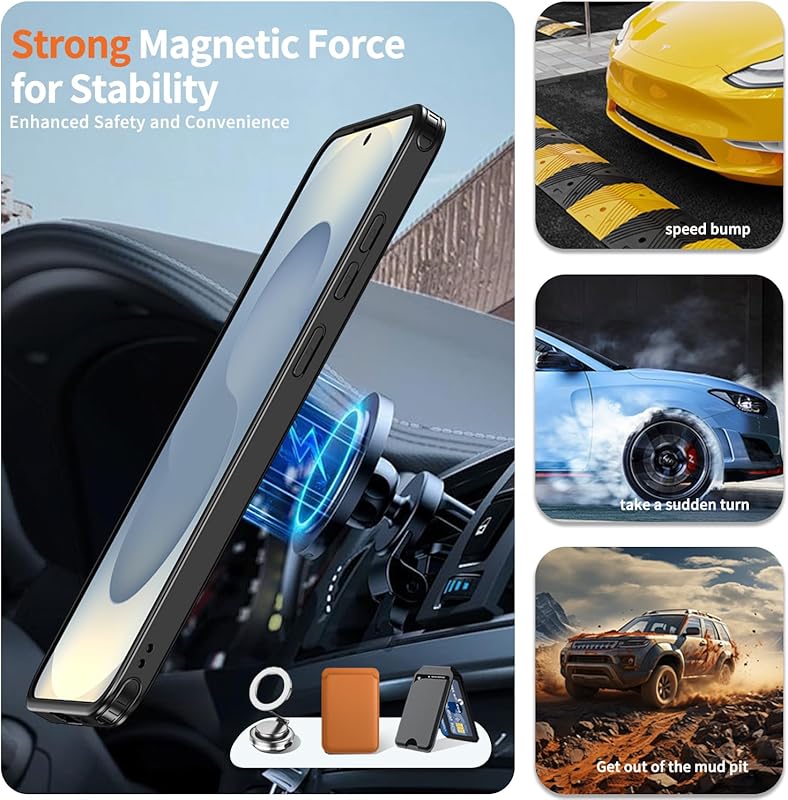 for Samsung Galaxy S25 Ultra/ Galaxy S24 UltraPhone CaseBuilt-in 360 °   Rotatable Phone Holder Compatible with MagSafe Military-Grade Shockproof Phone Protective Case,  Smartphone Cover Protection Casing