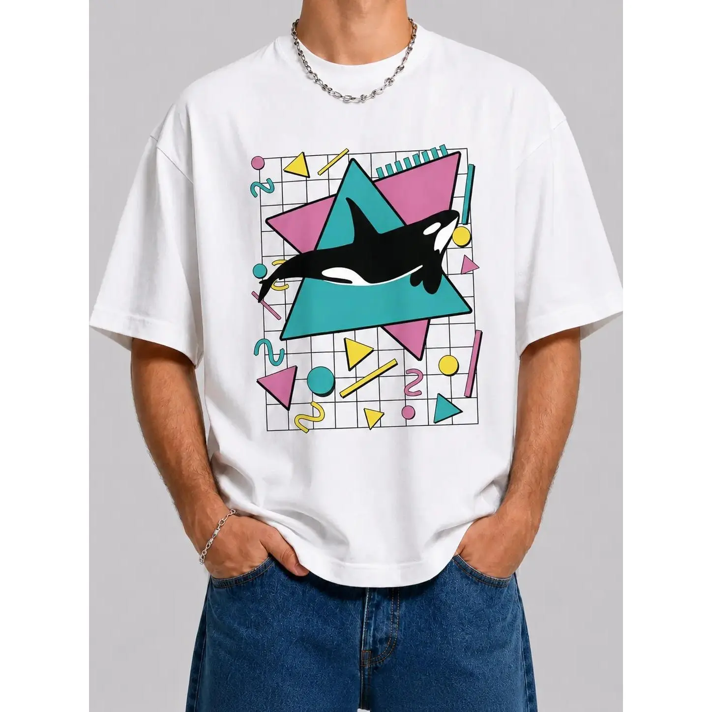 Orca Killer Whale Vintage 90s Retro 1990s Aesthetic Vibes T-Shirt
