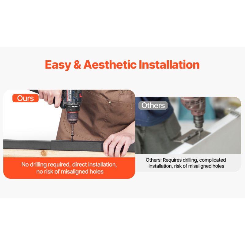 VEVOR Gate Building Kit, Fits 36 to 60 inWide Openings, Up from 6 to 7 ftHigh Fence, Adjustable Gate Building Kit, Anti Sag Full Gate Frame Kit with Latch Lock and Screws, for Wooden Fence, Iron