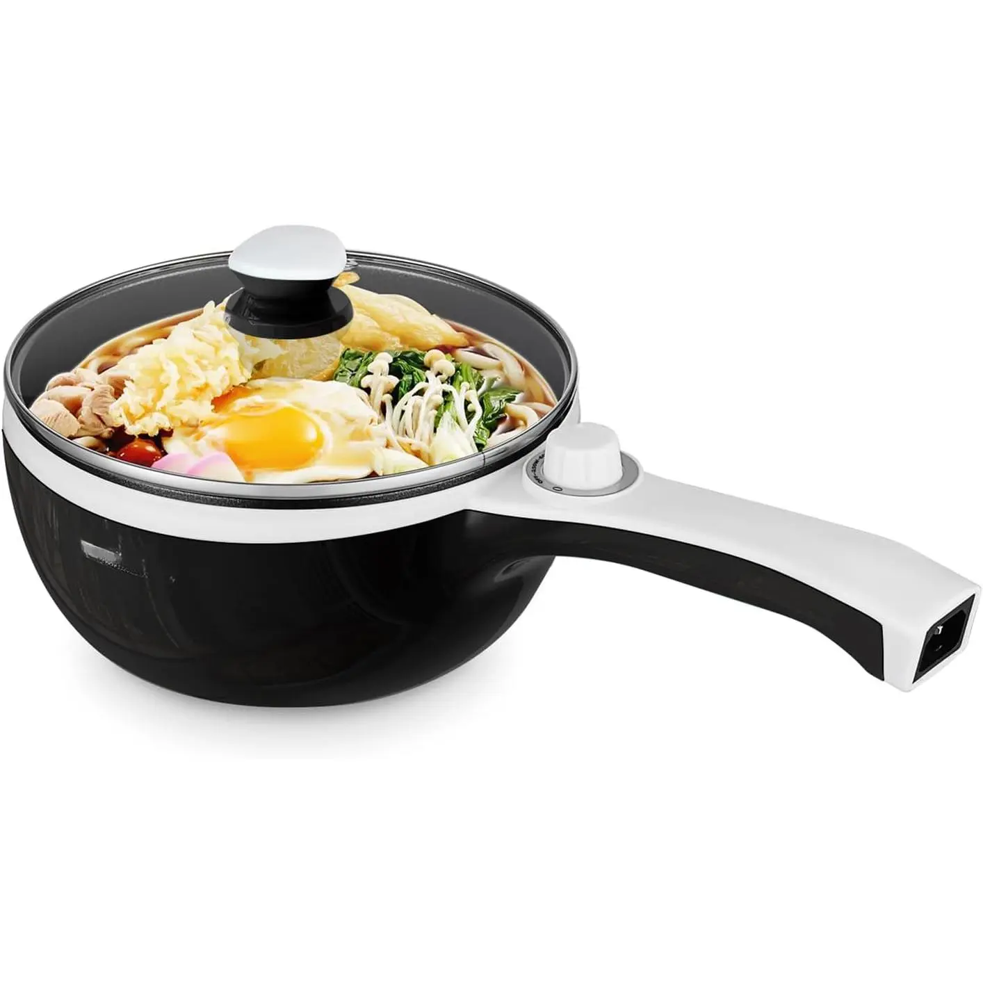 Hot Pot Electric Upgraded, Non-Stick Sauté Pan, Rapid Noodles Electric Pot, 1.5L Mini Portable Hot Pot for Steak, Egg, Fried Rice, Ramen, Oatmeal, Soup with Power Adjustment