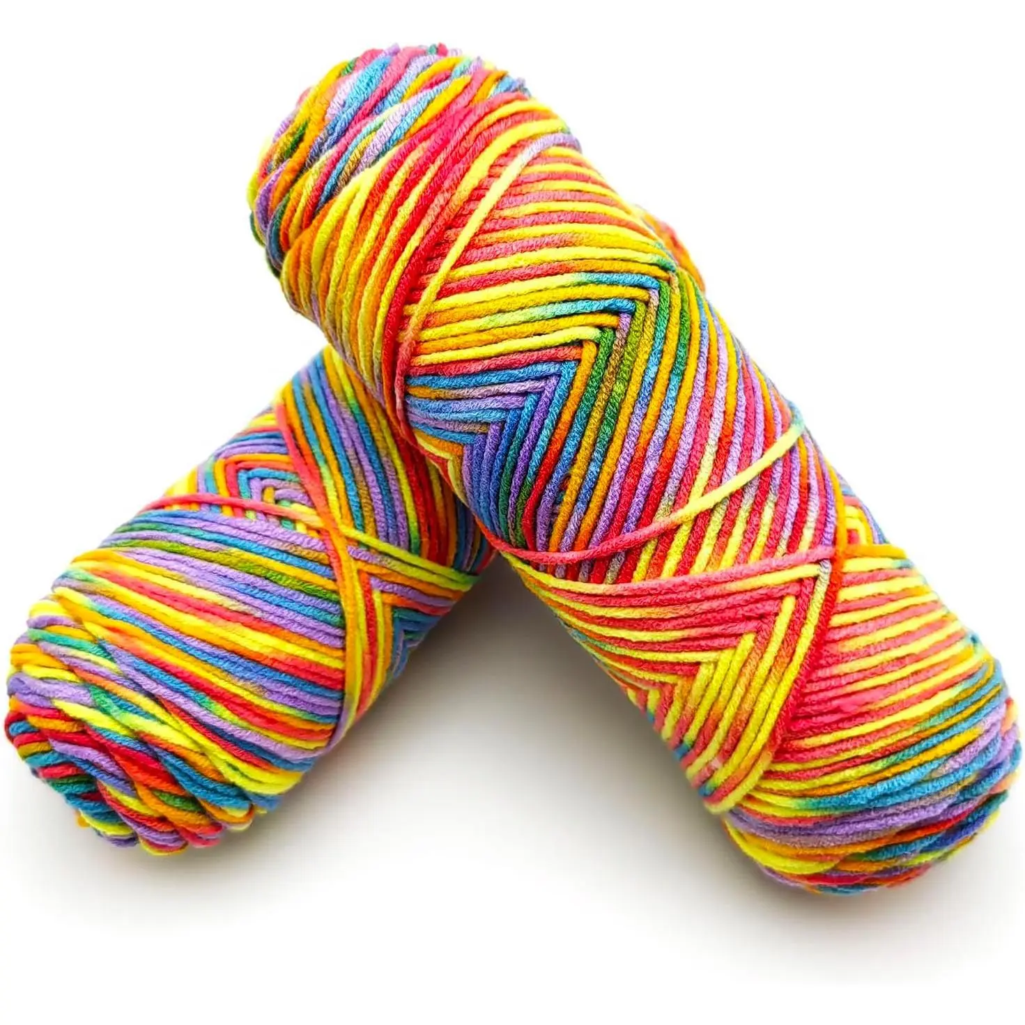 5-Ply Variegated Yarn 200g/2pcs,  ,  Weight 2.5mm, Soft & Cozy  Gradient Colors for Knitting & Crocheting Sweaters, Scarves, Shawls, Hats (14#Colorful Flower)