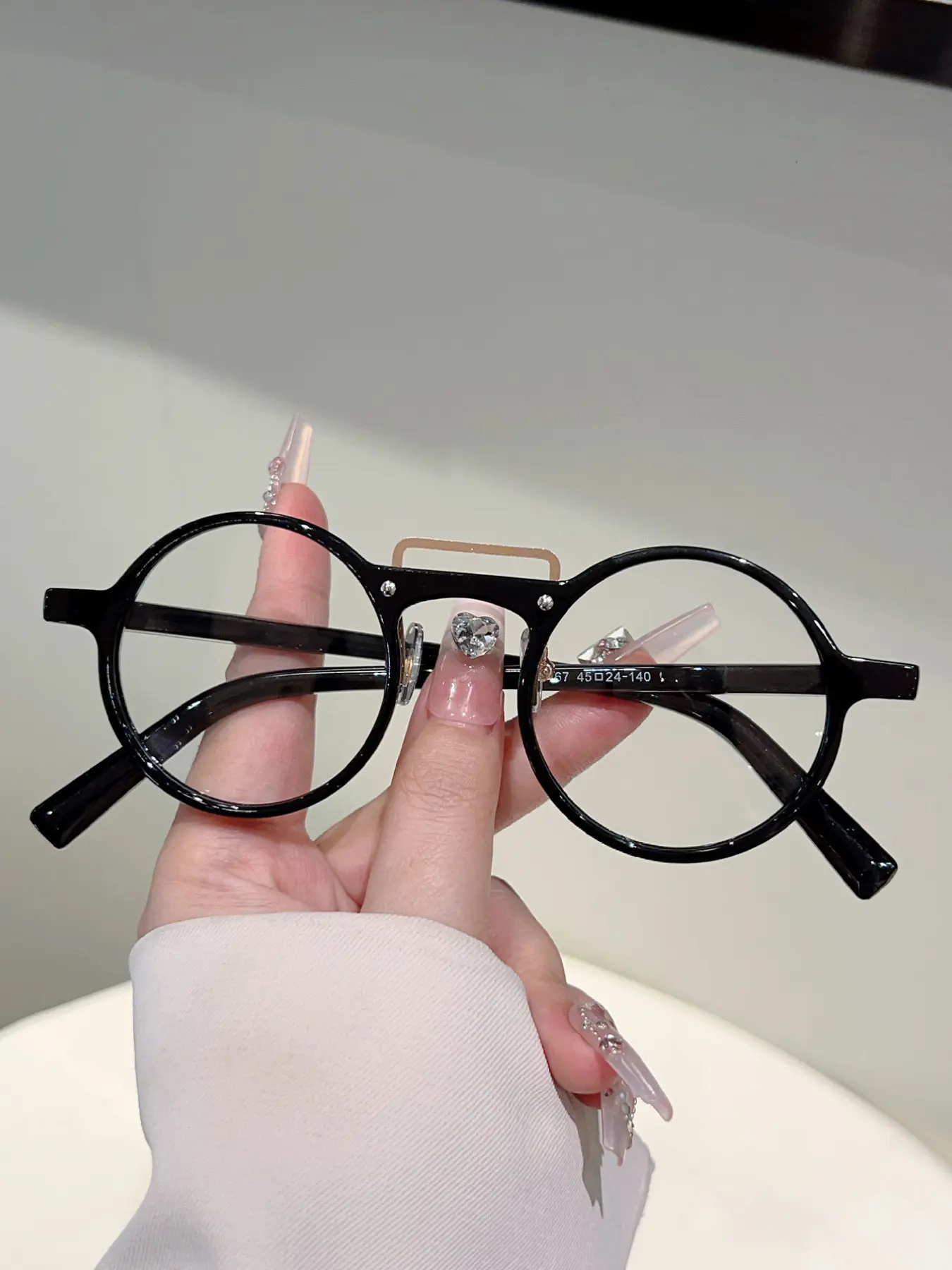 Vintage Round Frame Glasses, Fashionable Plain Lenses, Multiple Color Options, Daily Wear, Versatile Eyewear Accessory