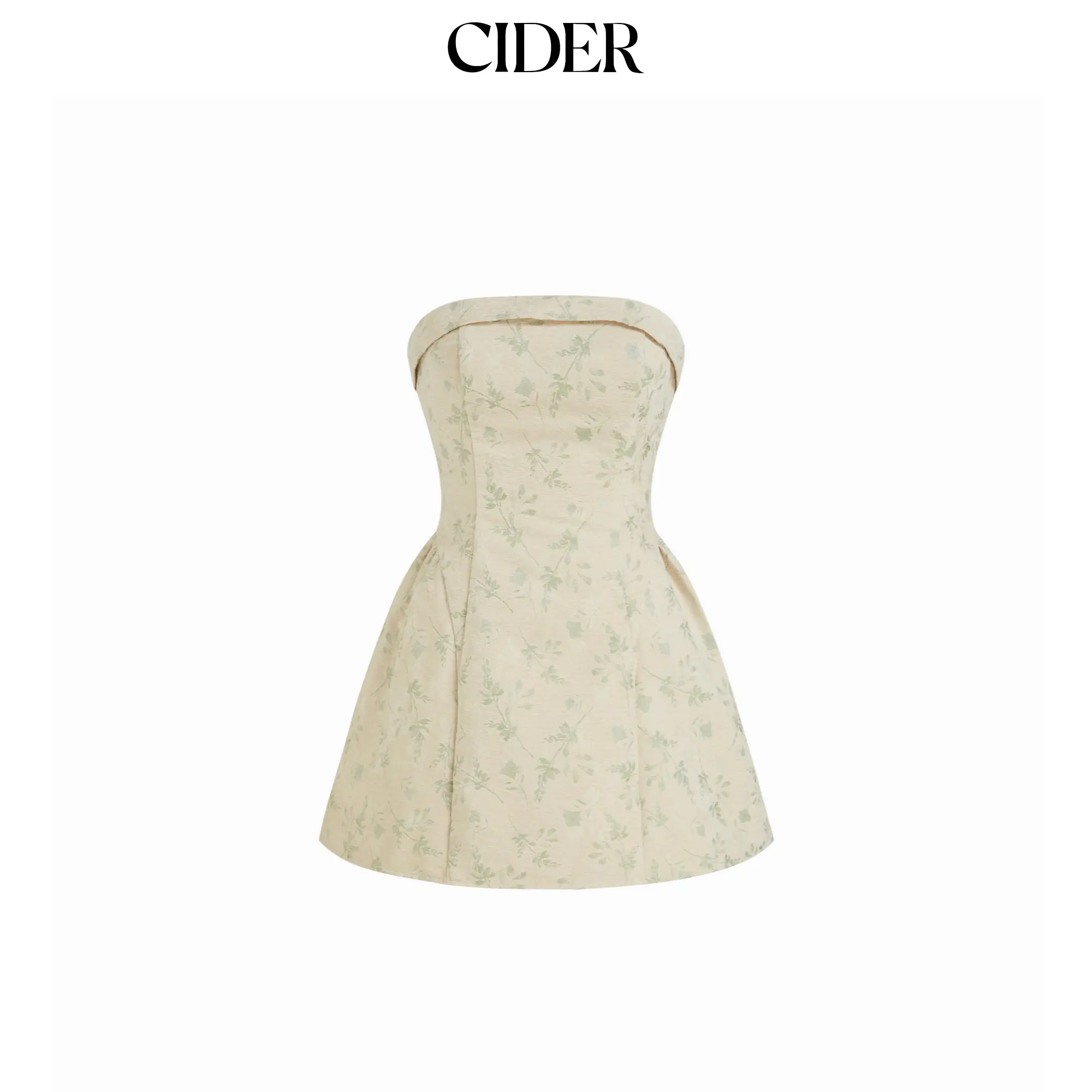 Cider Jacquard Floral Tie Back Mini Bandeau Dress SummerFinds