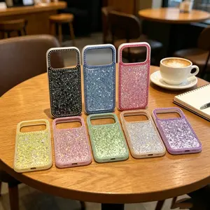 Crystal Diamond Glitter Epoxy Phone Case, Multi-color Options, Shockproof & Dustproof, Precise Cutouts, Compatible with Multiple iPhone 17Air 17 16 15 14 13 12 11 Models