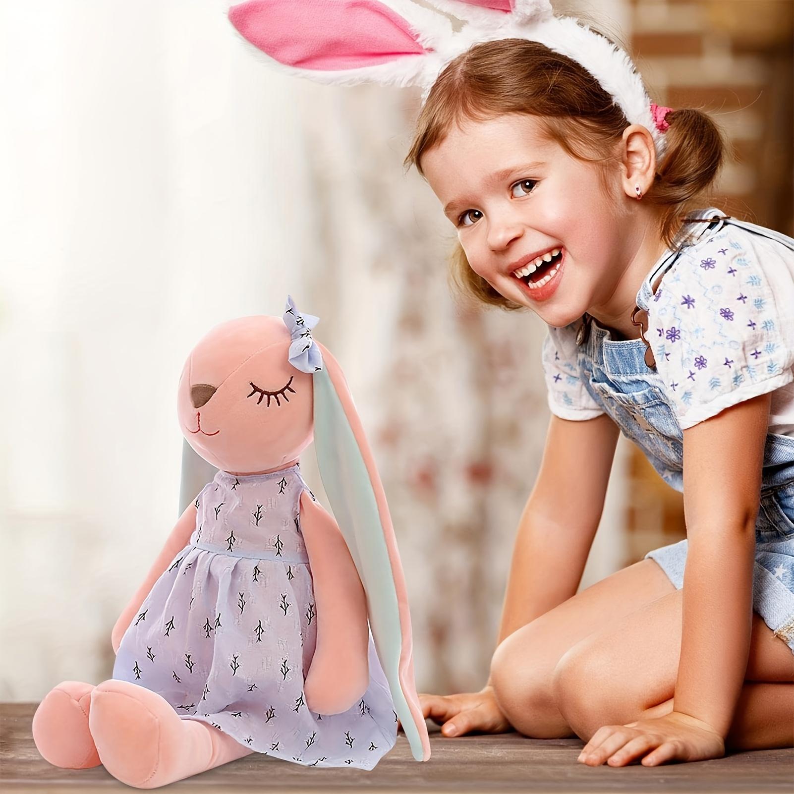 Cute Rabbit Design Plush Toy, 1 Count Soft Stuffed Rabbit Plushie, Cartoon Rabbit Doll, Birthday Gift for Kids, Home Decoration