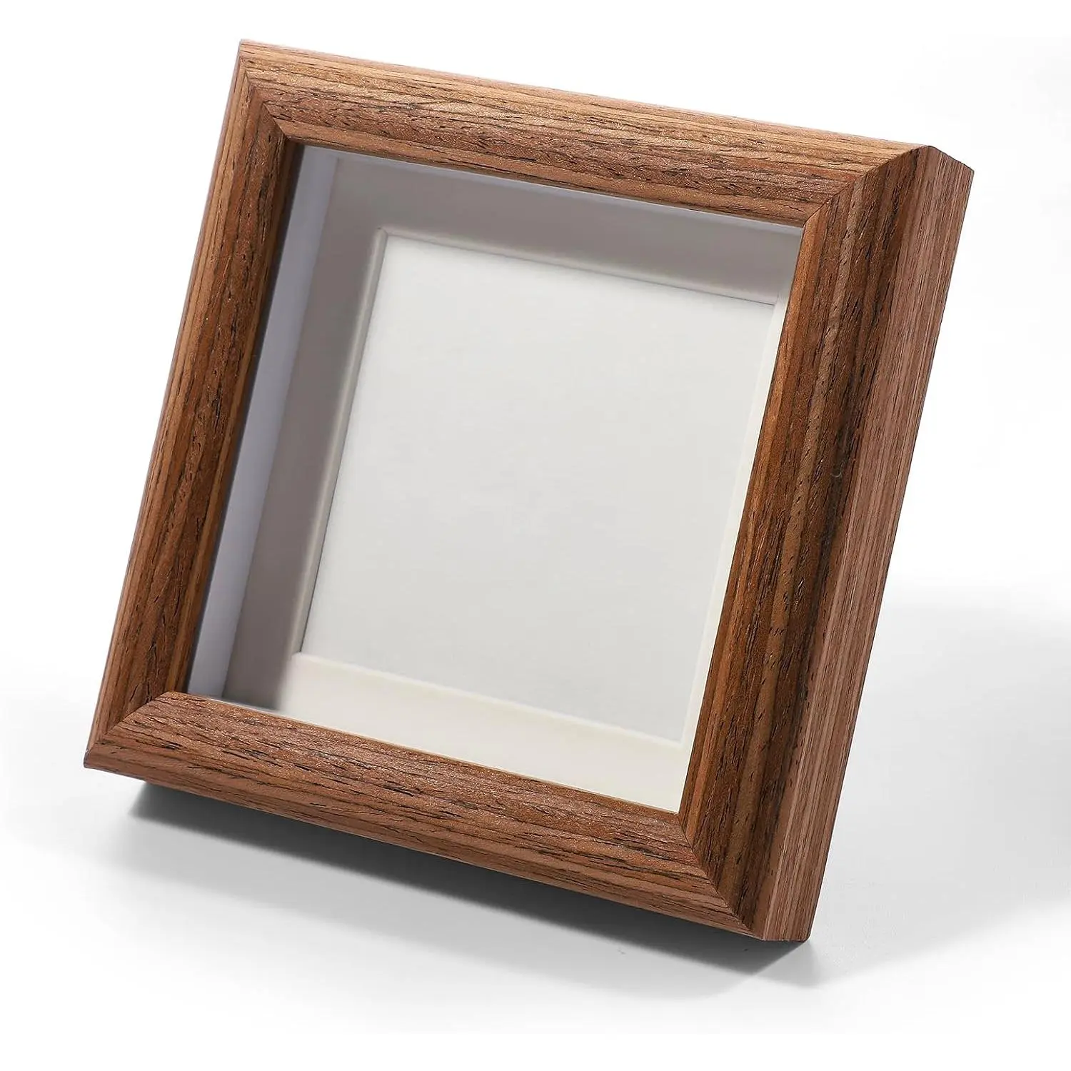 4x4 Shadow Box Picture Frame Small Shadow Box Frame Display Case Picture Frames Made of Solid  to Hang Memory  Memorabilia, Medals, Wedding, Pins, Awards, Tickets and Photos