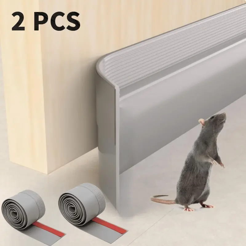 2 rolls of self-adhesive door bottom sealing strip -78.8 inches noise reducing, windproof, insect proof, dust-proof silicone door stopper, energy-saving - available in black, white, gray, and brown
