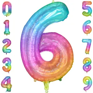 40 Inch Large Number 6 Foil Mylar Balloons Silver Back for 6th Boy Girl Birthday Party Wedding Anniversary Celebration Decorations Supplies