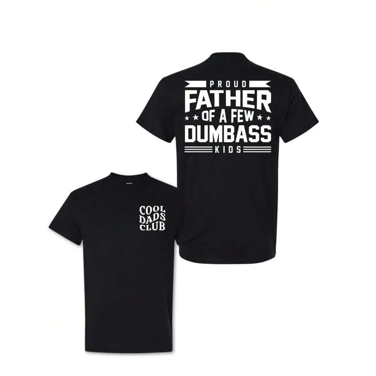 "Proud Father Of A Few Youngsters" Funny Dad Double-Sided Printed Crew Neck T-Shirt. Crafted from ultra-soft moisture-wicking cotton, this regular-fit short sleeve tee delivers all-day comfort, perfect for spring, summer and autumn wear. Boasting a youthf