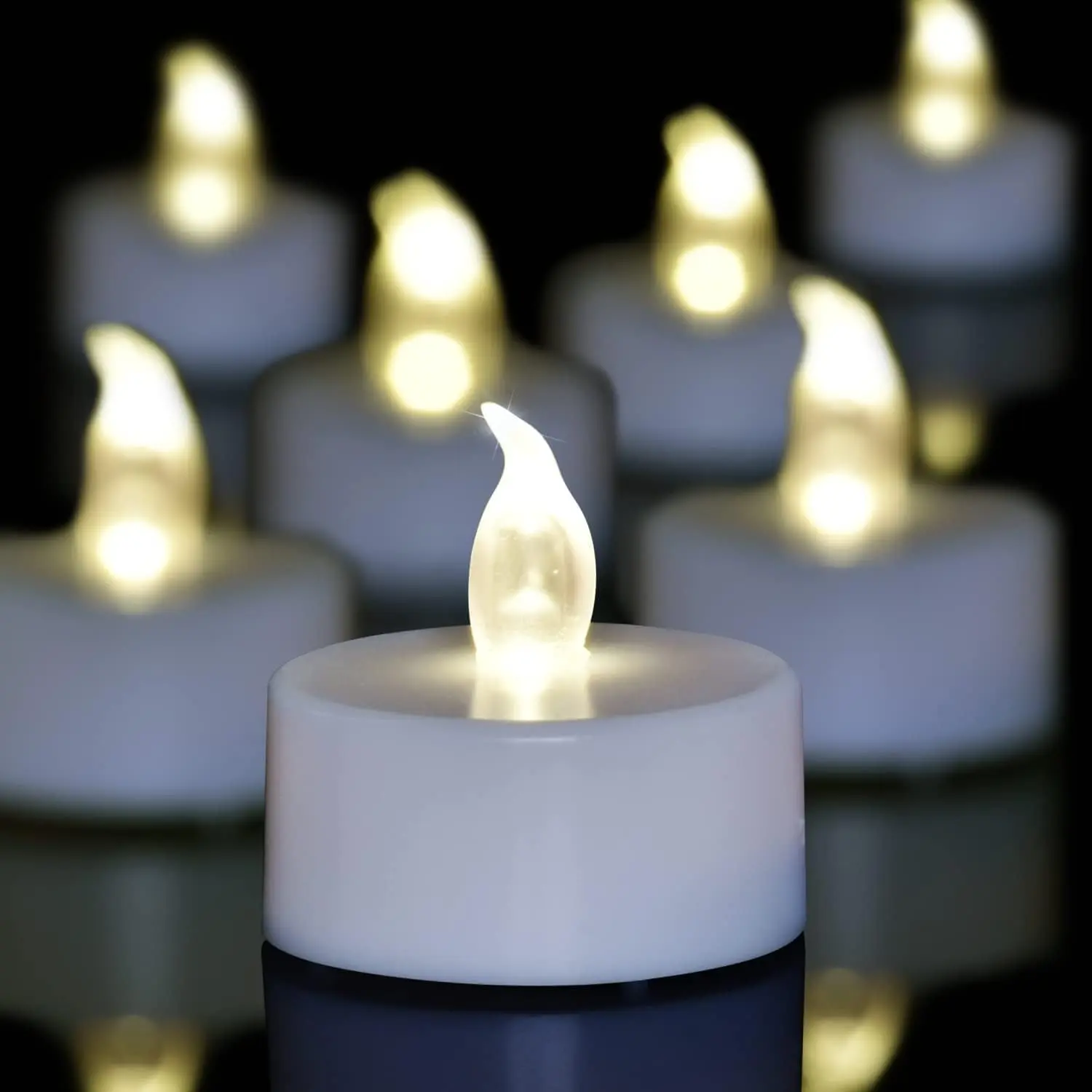 LED  Lights - 12 Pack Flameless  Operated Candles, 200+ Hours Flickering Warm White, Realistic  Tealights for Weddings,  Decor, Parties, and Sweetest Day