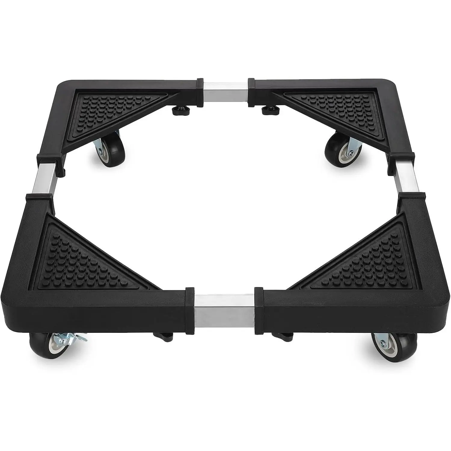 Mini Fridge Stand with 4 Locking Wheels 17.7"-25.6" Adjustable  Washing Machine Stand Base,for Furniture Portable Refrigerator Dryer Stand(Black)
