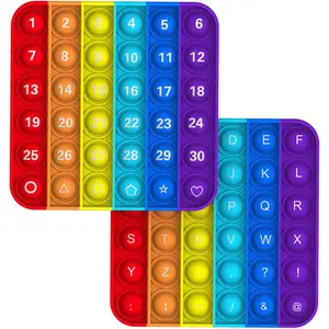2Pack Pop Fidget Toys,ABC Learning and Educational Toys,26 Letters and Numbers 1-30,Popper Games Bulk and Party Favors Toddler Sensory Toys for Christmas Birthday Gifts,Classroom Prizes (2)fidget toys