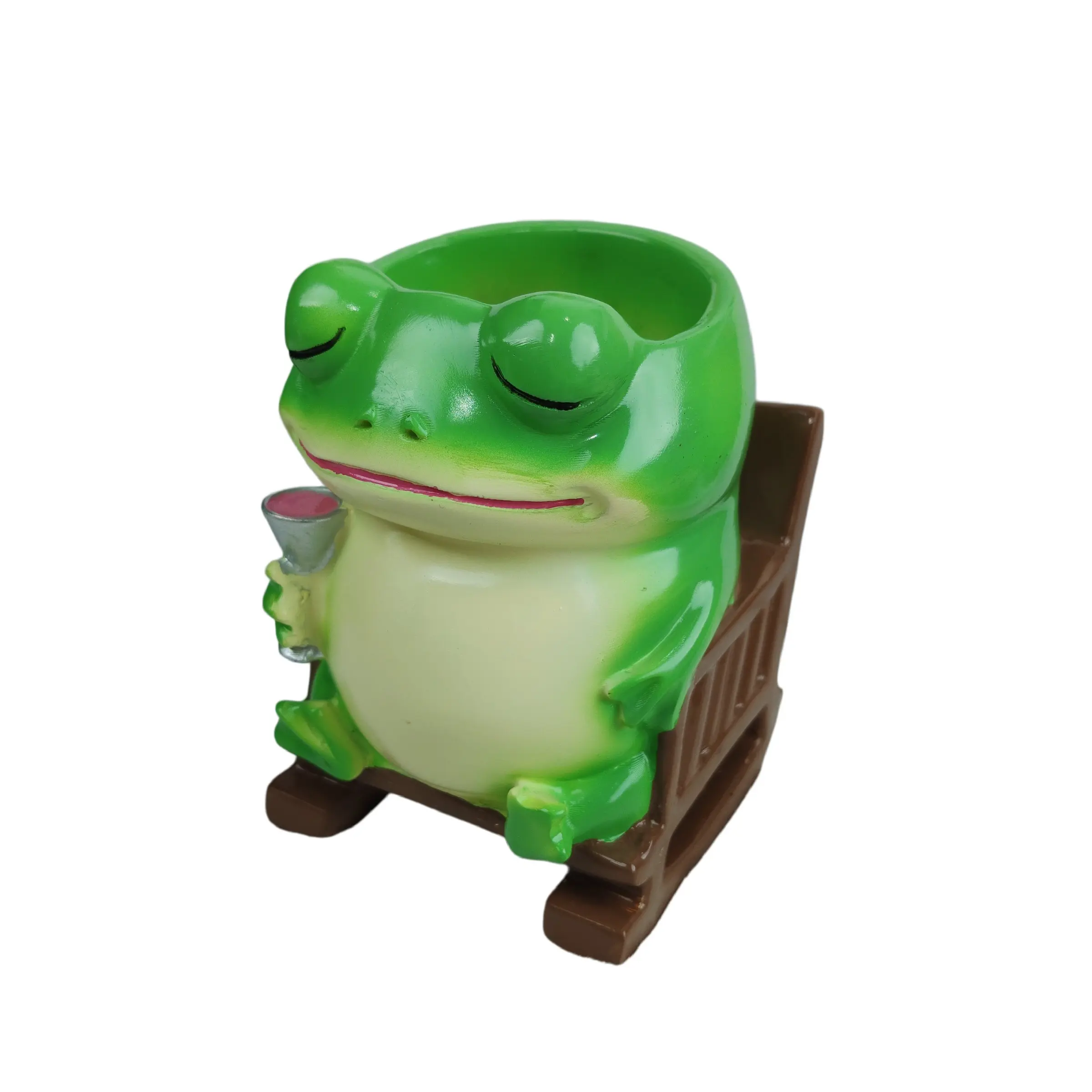 Unique Frog-Shaped Indoor Planter, Cute Small Succulent Pot with Drainage Holes, Resin Plant Pot for Pothos, Gift for Mom