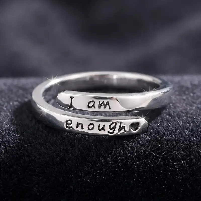 Simple Letter Engraved Cuff Ring, Elegant Ring, Adjustable Ring for Women & Men, Fashion Accessories for Daily Wear, Trendy All-match & Exquisite Jewelry for Birthday Gift, Wedding Promise Rings, Promise Ring Gf