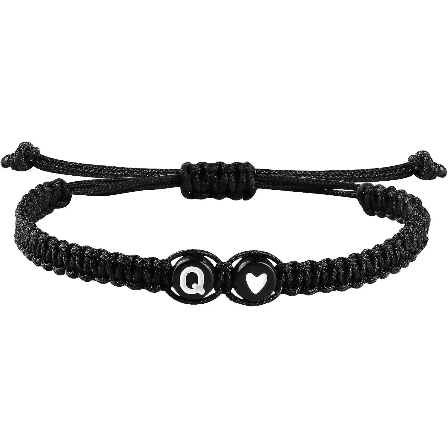 Initial Bracelets for Women  ,Birthday Graduation Gifts Adjustable Heart Link Letter Mens Bracelet for Sister Daughter Father's Day Mom Couples Boyfriend Friendship