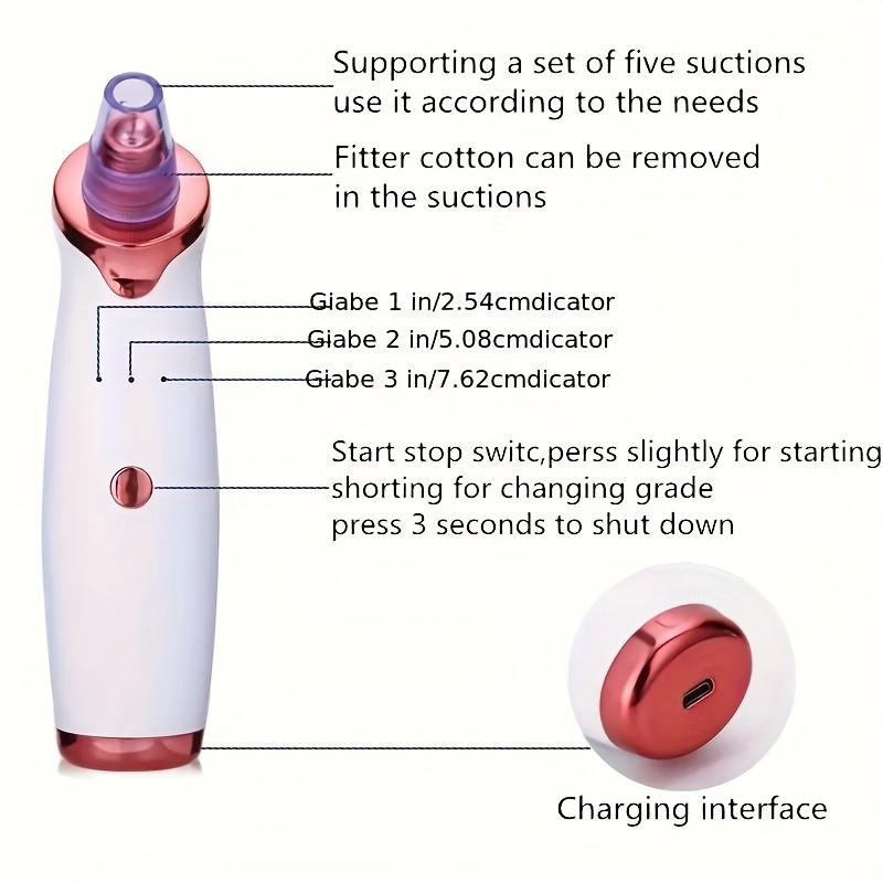 Blackhead Suction Device, Electric Small Bubble Visualization Pore Cleaner, And Facial Device, Deep Cleansing,Handheld Device, Modern Skincare Gadget, Highquality Build, Safe for Light Beige, Pore Vacuum, Blackhead Extractor,Skincare Enthusiasts