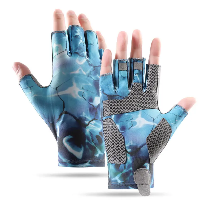 Fishing Half Finger Gloves – Non-Slip Textured Palm, Durable Paddling Rowing Gloves, Breathable Gym Cycling Workout Gloves for Kayak, Paddle Board, Sailing Outdoor Water Sports