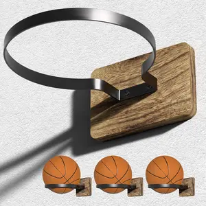 Wall Mount Basketball Holder, Ball Storage Holders Display Rack for Autograph Basketball, Football, Soccer, Volleyball Collection,