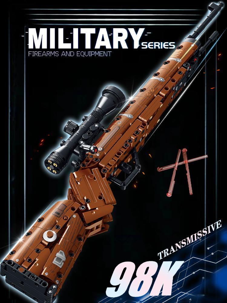 Kar98K Building Block Model Can Shoot Heavy Sniper Rifle Assemble Bricks WW2 Weapons Series Children's Educational Toys