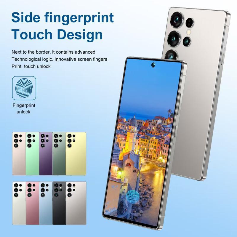 2025 new Unlocked Edition 5G Android Smartphone with HD Display Dual SIM Large Battery Built-in Pen Facial Unlock Charger Headphones Case Cellphone