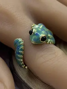 Vintage 3D Lizard Ring, Adjustable Animal Open Ring, Punk Style, Perfect for Daily Wear, Party Gifts, Christmas/halloween Presents